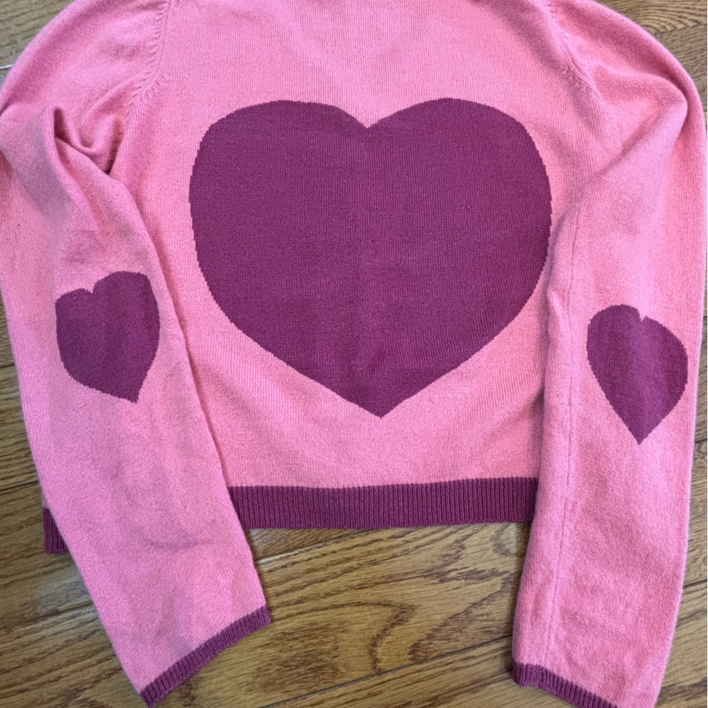 Vintage Y2K Whistles Silk Cashmere Heart Cardigan - Picture 7 of 12